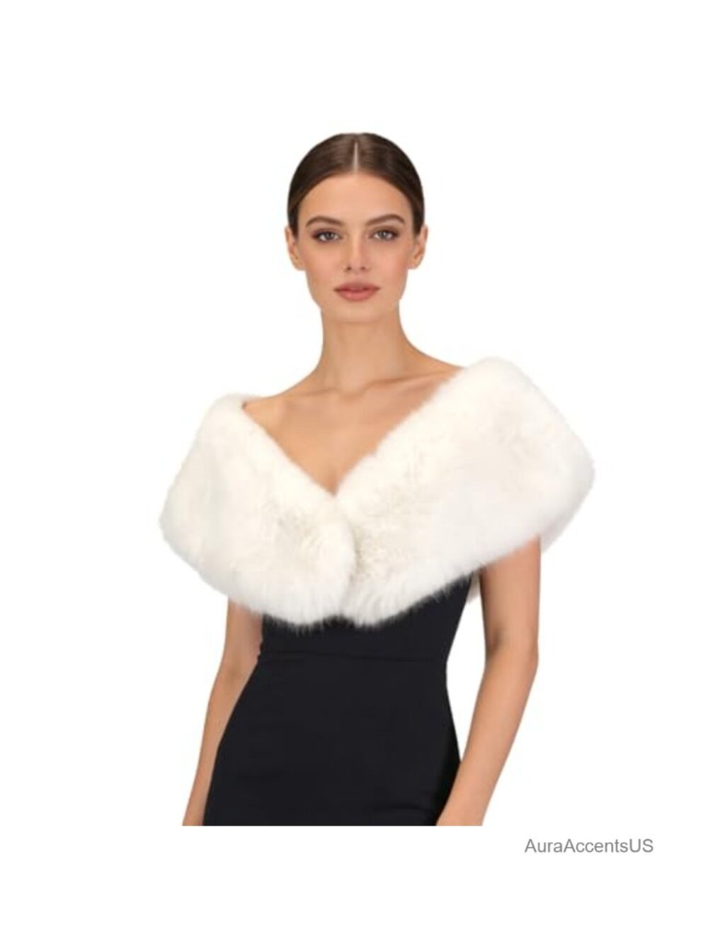 Faux Fur Shawl for Women Fuzzy Fluffy Winter Scarf Wrap Neck Warmer